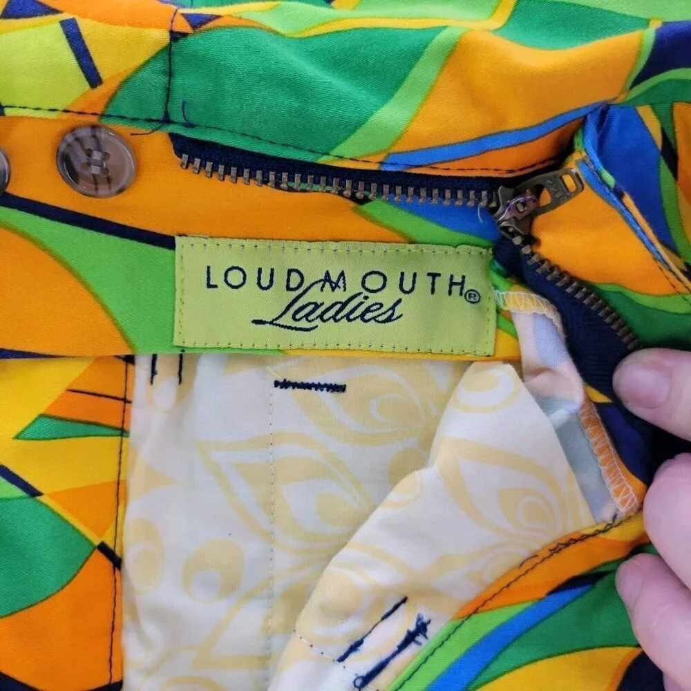 Loudmouth Golf Pants Womens 2 All Over Print Geometric Crop Capri AOP Golf Artsy - Picture 9 of 14